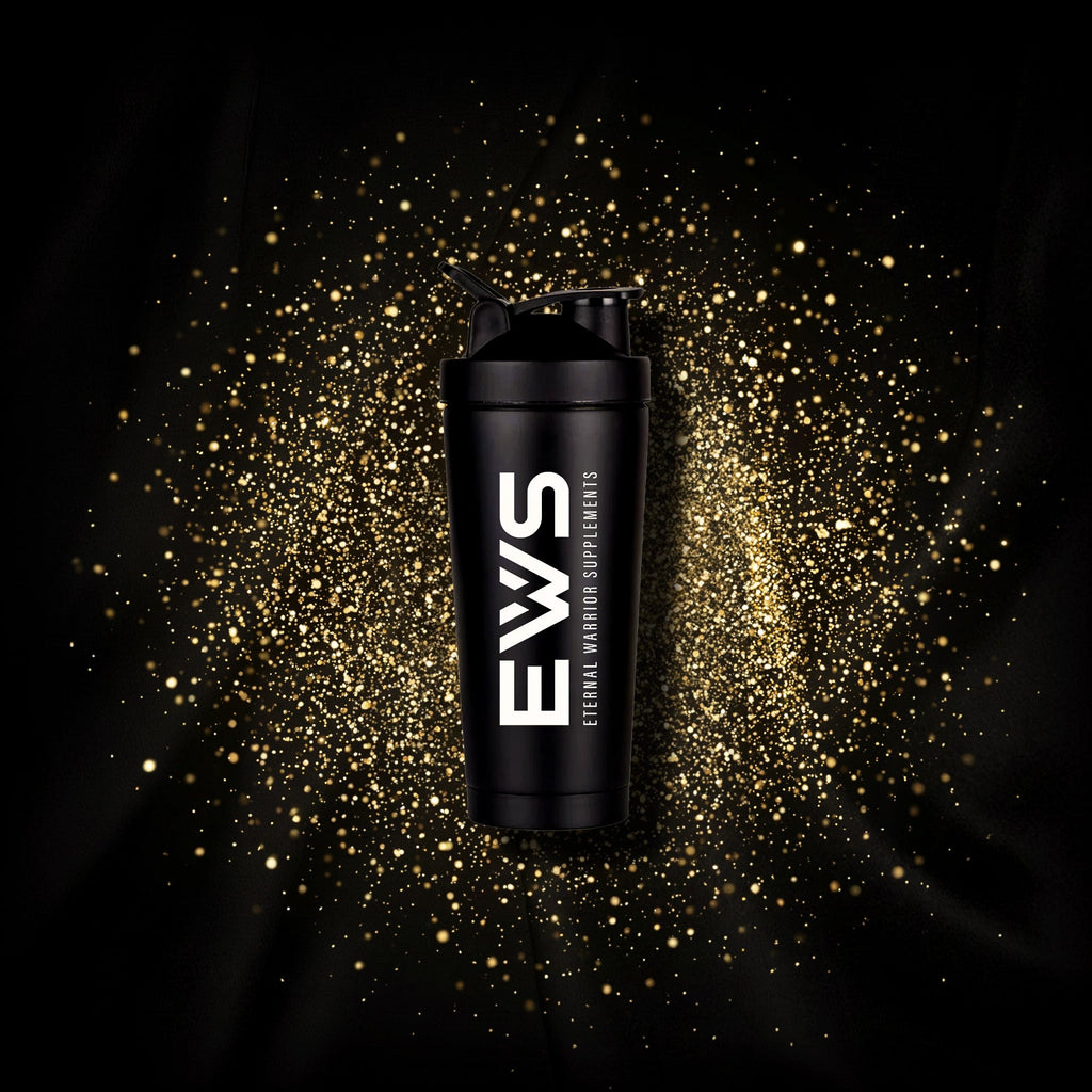 Black EWS Shaker Bottle – Gym Shaker for Protein Shakes & Pre-Workout