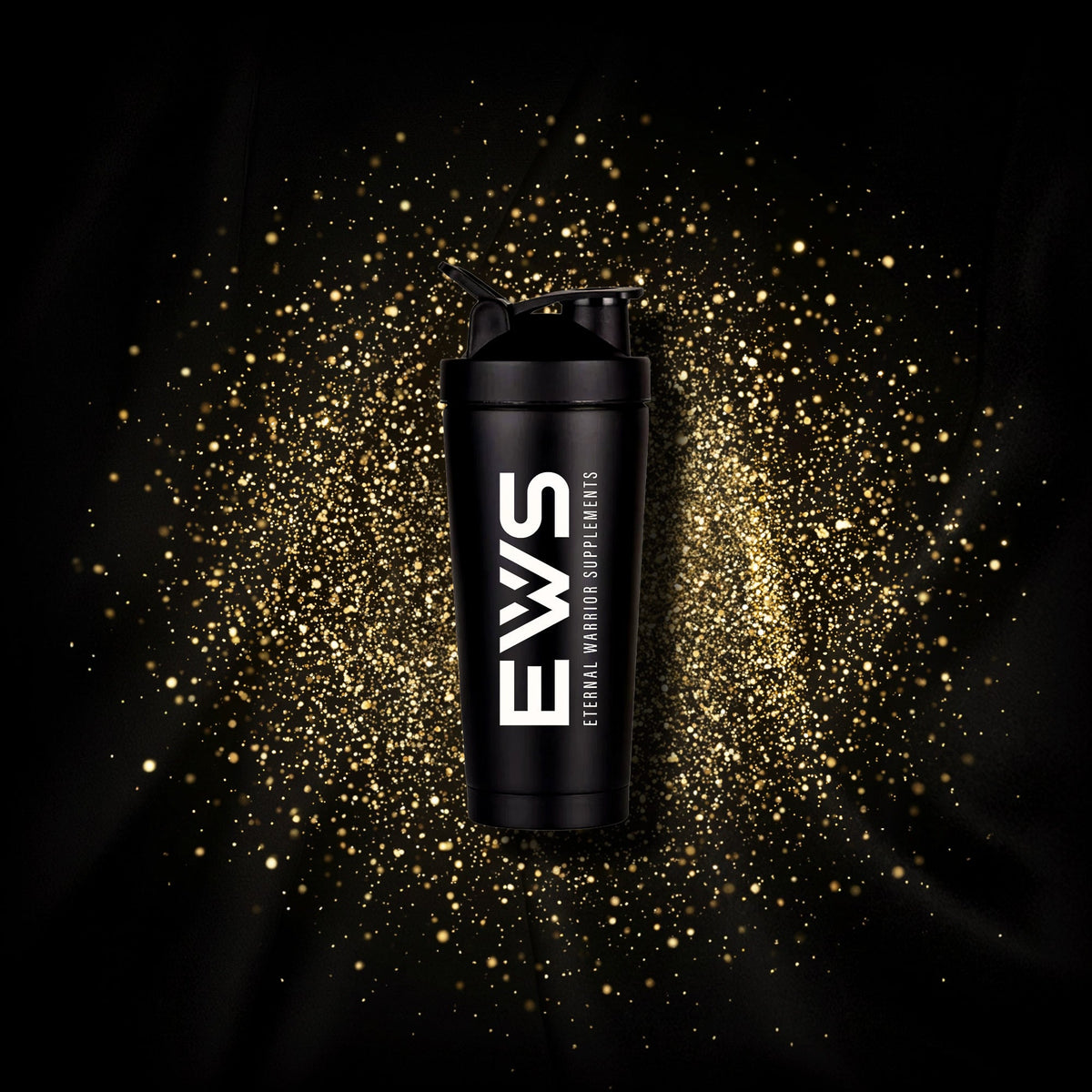 Black EWS Shaker Bottle – Gym Shaker for Protein Shakes & Pre-Workout