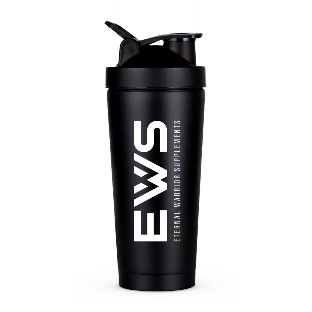 Black EWS Shaker Bottle – Gym Shaker for Protein Shakes & Pre-Workout